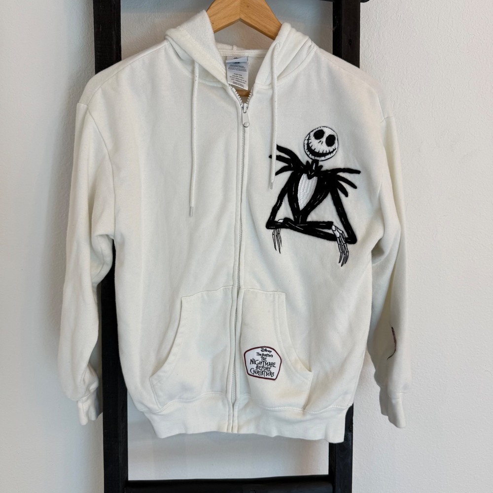 Small NIGHTMARE BEFORE CHRISTMAS‎ JACK SKELLINGTON DISNEY ZIP HOODIE PATCHES - Picture 2 of 7